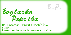 boglarka paprika business card